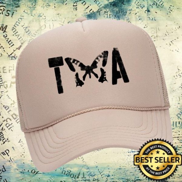 Taylor Acorn Merch Store Ta Butterfly Khaki Trucker Hat