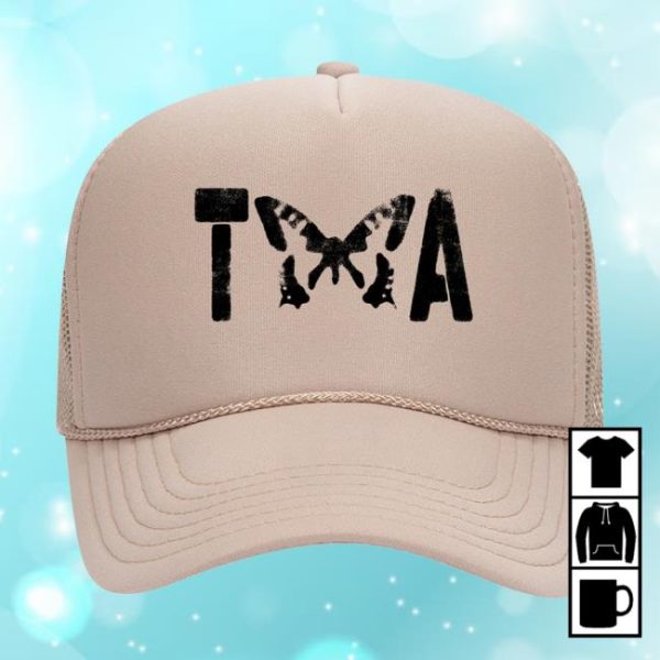 Taylor Acorn Merch Store Ta Butterfly Khaki Trucker Hat