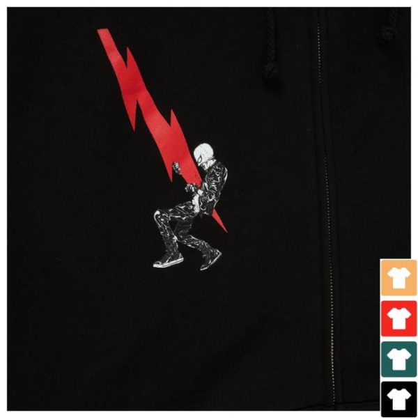 Qotsa Store Merch Lightning Bolt Black Zip Hoodie