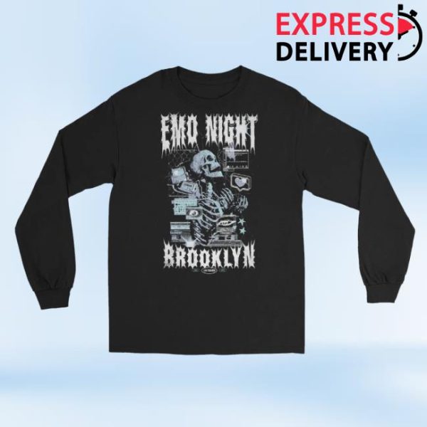 Emonightbk Store Merch Computer Skeleton Long Sleeve Shirt