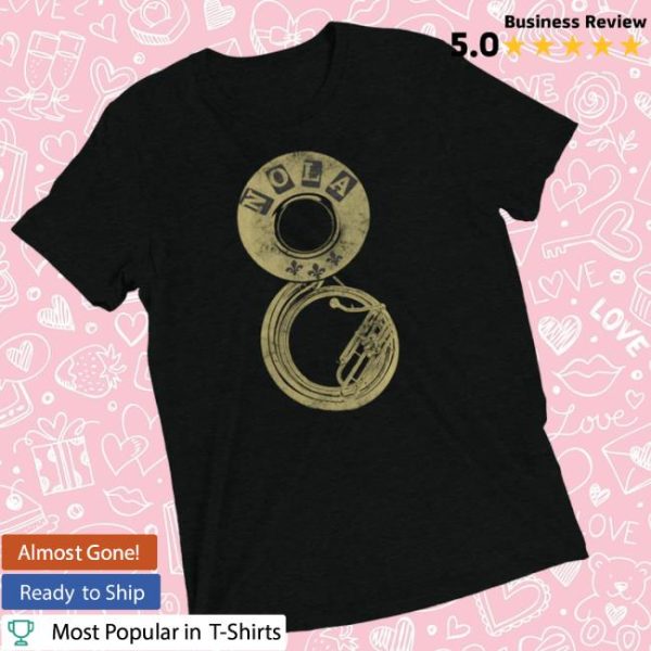 Nola Republic Tshirtco Store Merch Black & Gold City Edition Nola Tuba Unisex Tri-Blend T-Shirt