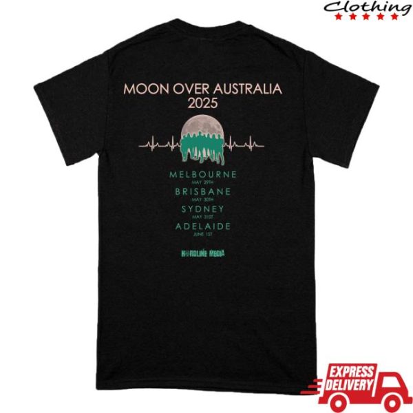 Imprint Merch Store Night Flight Orchestra Moon Over Australia 2025 Tour T-Shirt