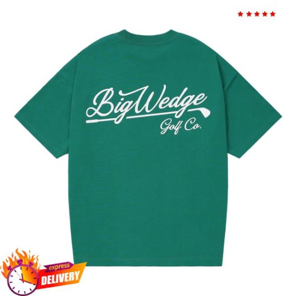 Big Wedge Golf Merch Store Shop Bw Script T-Shirt Green