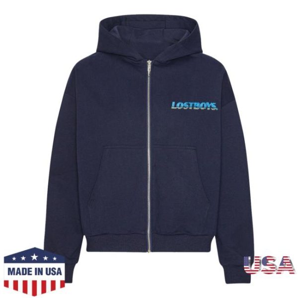 Lost Boy Archives Merch Store Shop Zip Hoodie Navy