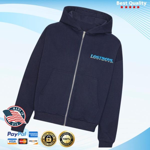 Lost Boy Archives Merch Store Shop Zip Hoodie Navy