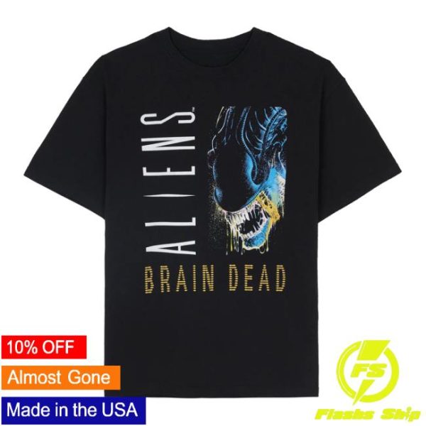 Brain Dead Merch Store Shop Brain Dead X Aliens Final Sight T-Shirt Black