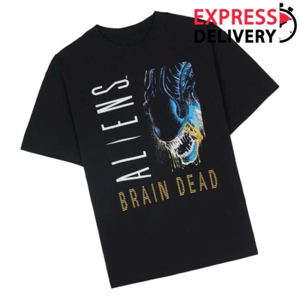 Brain Dead Merch Store Shop Brain Dead X Aliens Final Sight T-Shirt Black