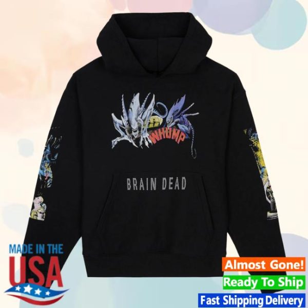 Brain Dead Merch Store Shop Brain Dead X Aliens Hoodie Black