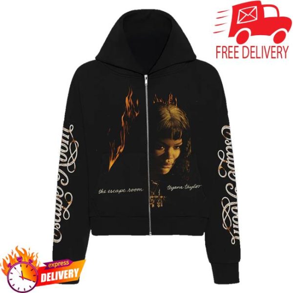 Teyana Taylor Merch Store Script Zip Hoodie In Black