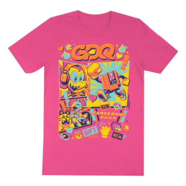 Fangamer Store Merch Games Done Quick Gdq Marathon Mascots Shirt