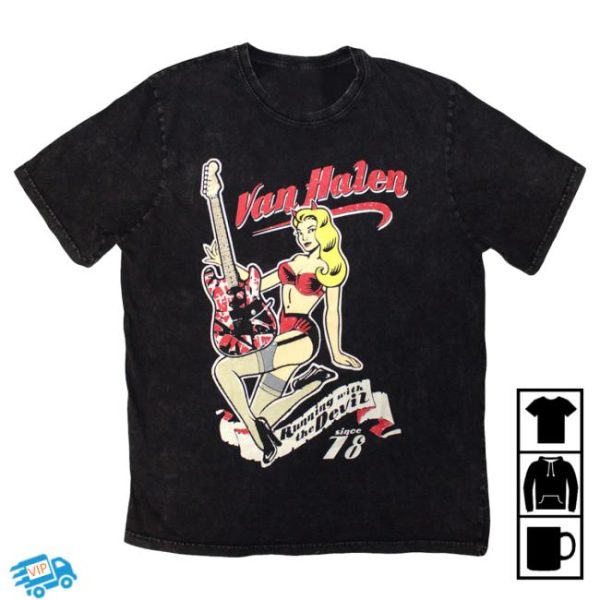 Atc Music Merch Store Van Halen Stone Wash T-Shirt