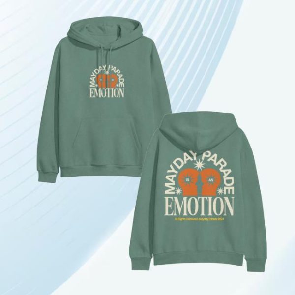 Mayday Parade Shop Merch Emotion Cypress Green Pullover Hoodie