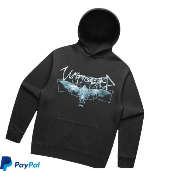 Unprocessed Merch Store Shop Angel Bat Hoodie Black