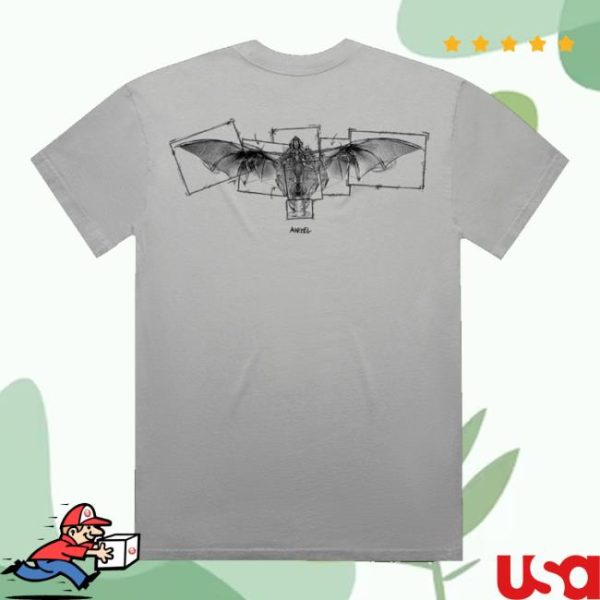 Unprocessed Merch Store Shop Angel Bat Tee Faded Storm