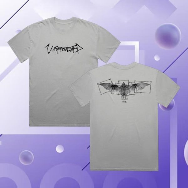 Unprocessed Merch Store Shop Angel Bat Tee Faded Storm