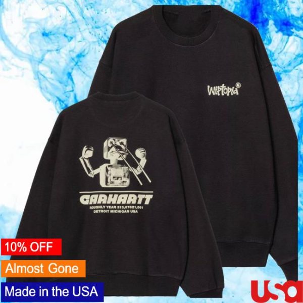 Evolve Clothing Store Merch Carhartt Wip Mens Wiptopia Black Sweatshirt