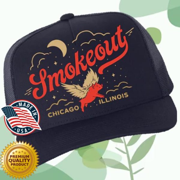 Windy City Smokeout Merch Store Shop Navy Flying Pig Trucker Hat
