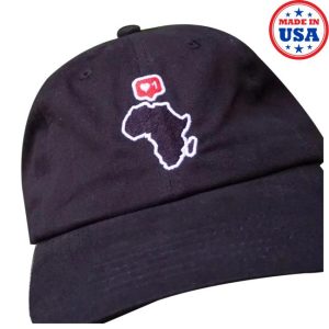 Blackandabroad Store Merch I Love Africa Dad Hat