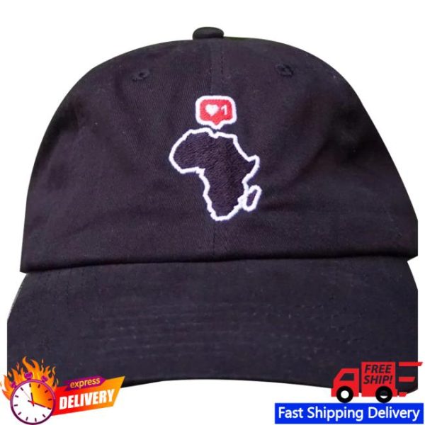 Blackandabroad Store Merch I Love Africa Dad Hat