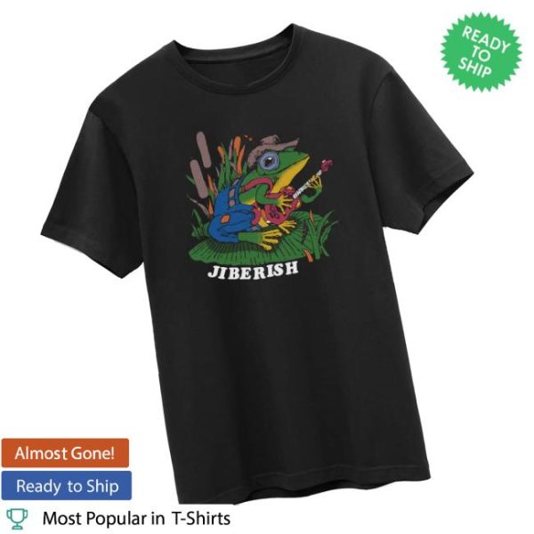Jiberish Store Merch Banjo Frog Supima Black Shirt