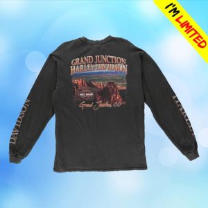 Vintage Sole Store Merch Harley Davidson ‘Usa Made’ Grand Junction Graphic Grey Thermal Long Sleeve