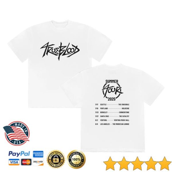 Trueblood The Band Merch Store Trueblood Summer Tour Tee White