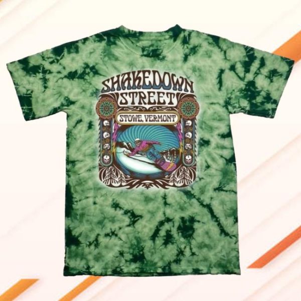 Stowe Cider Store Merch Shakedown Street Green Tie Dye T-Shirt