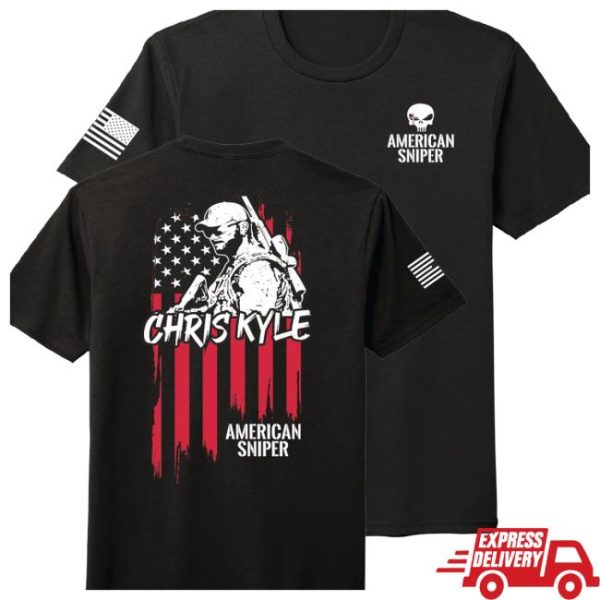 American Sniper Store Merch American Sniper Ck Flag Black Tee