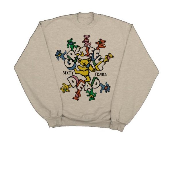 Grateful Dead Merch Store 60Th Marching Bears Crewneck Sweatshirt