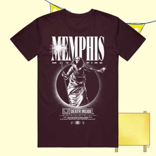 Merchnow Store Merch Memphis May Fire Death Staff Oxblood T-Shirt