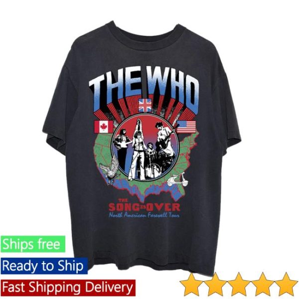 The Who Store Merch The Song Is Over North America Highway Dateback T-Shirt