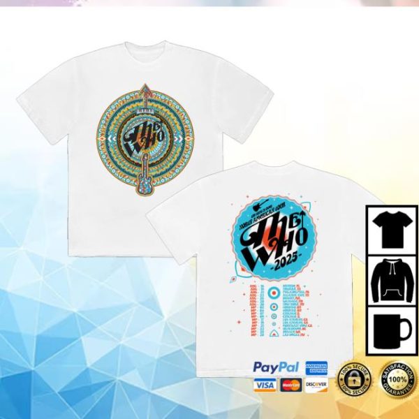 The Who Store Merch Shop The Song Is Over Guitar Arrow Dateback T-Shirt