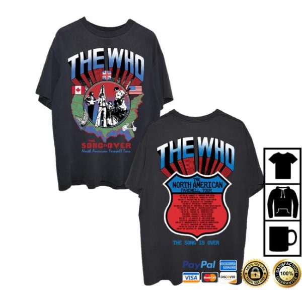 The Who Store Merch Shop The Song Is Over North America Highway Dateback T-Shirt