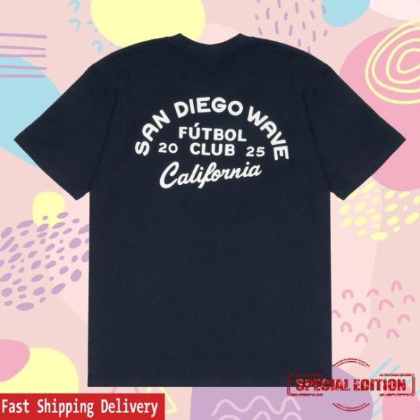 San Diego Wave Fc Store Merch Unisex San Diego Wave Fc X Huega House Navy Short Sleeve Tee