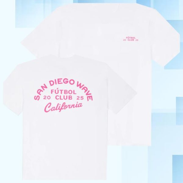 San Diego Wave Fc Store Merch Unisex San Diego Wave Fc X Huega House White Short Sleeve Tee
