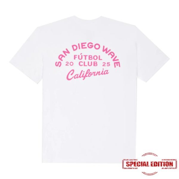 San Diego Wave Fc Store Merch Unisex San Diego Wave Fc X Huega House White Short Sleeve Tee