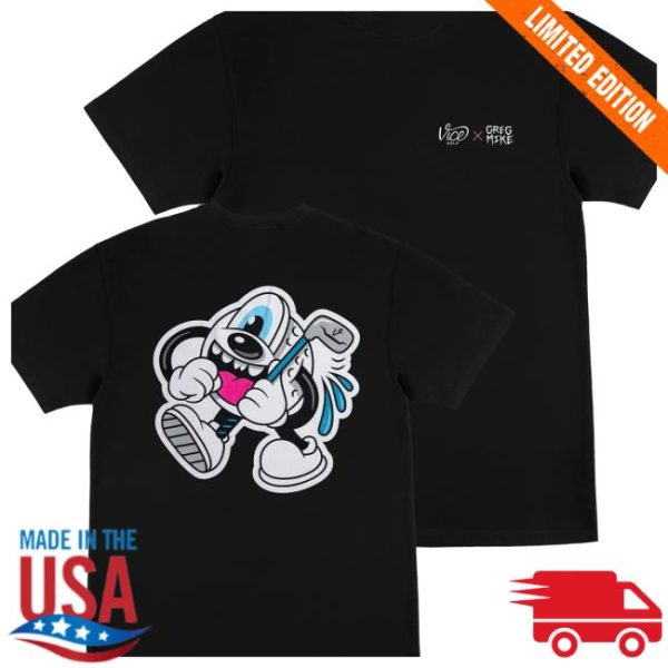 Greg Mike Store Merch Vice Golf X Greg Mike Black Tee Shirt
