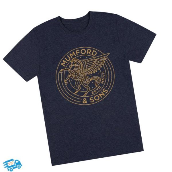 Mumford And Sons Store Merch Navy Pegasus Print T-Shirt