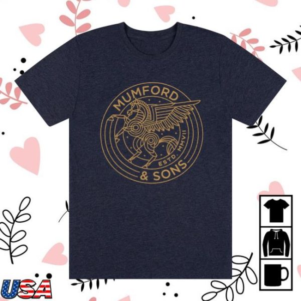 Mumford And Sons Store Merch Navy Pegasus Print T-Shirt