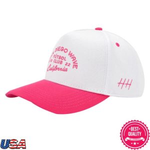 San Diego Wave Fc Store Merch San Diego Wave Fc X Huega House Pink & White High Profile Hat