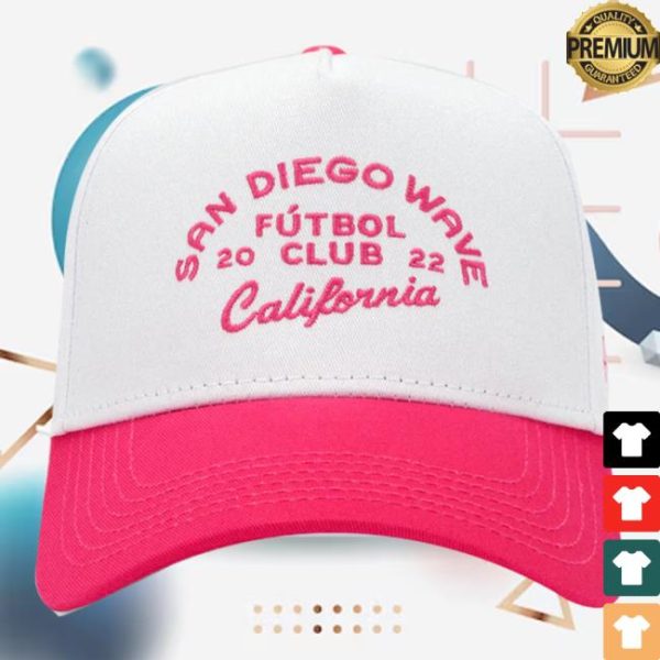 San Diego Wave Fc Store Merch San Diego Wave Fc X Huega House Pink & White High Profile Hat