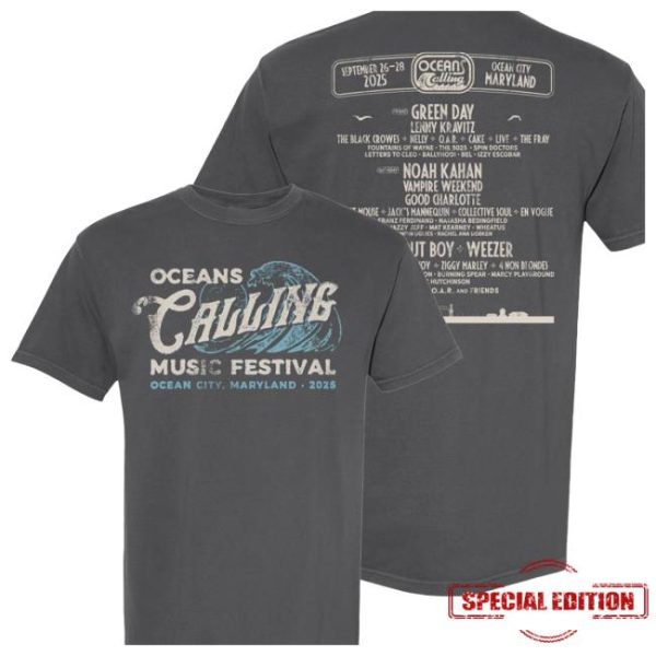 Oceans Calling Festival Store Merch Wave Lineup Tee