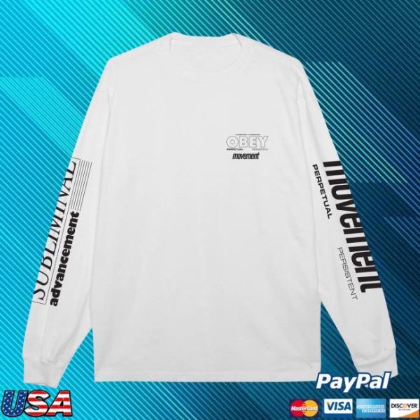 Obey Clothing Store Merch Persistent Movement Pigment Ls White T-Shirt