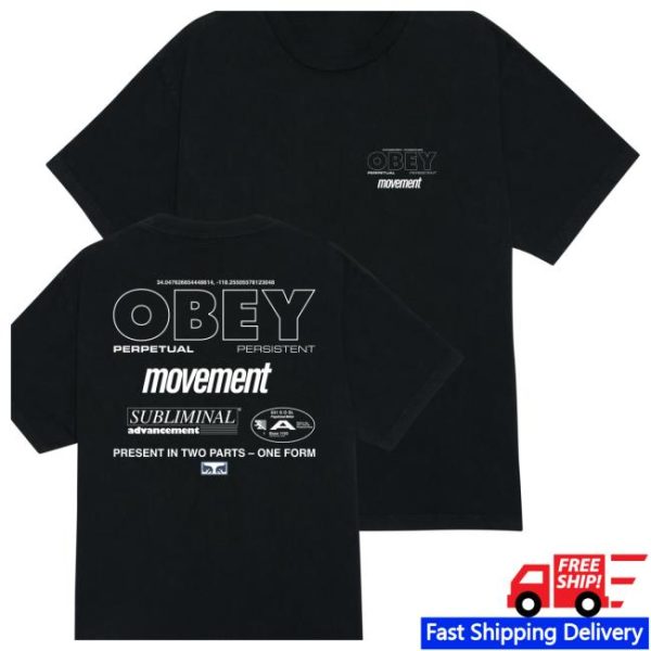 Obey Clothing Store Merch Persistent Movement Pigment T-Shirt