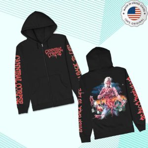 Cannibal Corpse Store Merch Eaten Back To Life Zip Up Black Hoodie