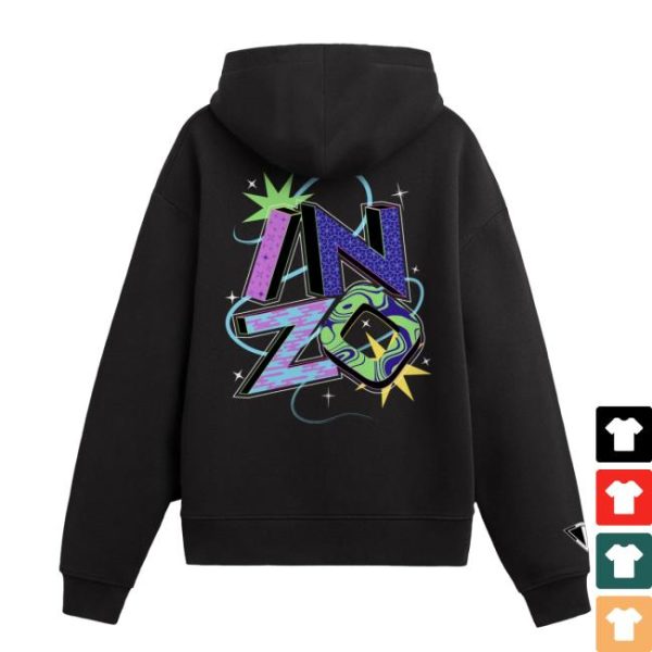 Inzo Merch Store Cosmic Typography Hoodie Black