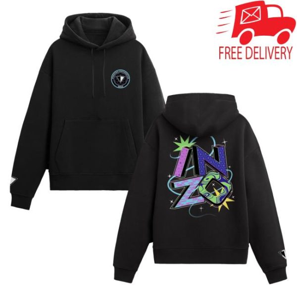 Inzo Merch Store Cosmic Typography Hoodie Black