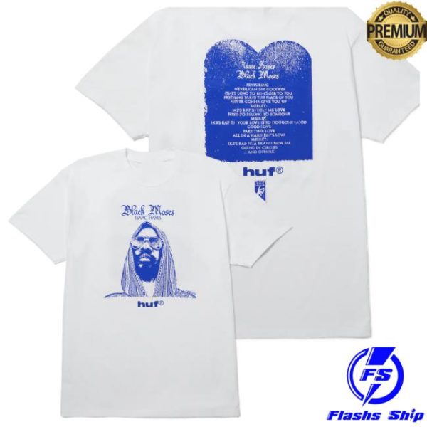Hufworldwide Store Merch Huf X Isaac Hayes Black Moses Heavyweight T-Shirt