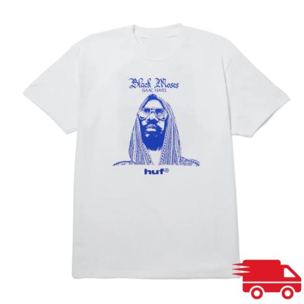 Hufworldwide Store Merch Huf X Isaac Hayes Black Moses Heavyweight T-Shirt