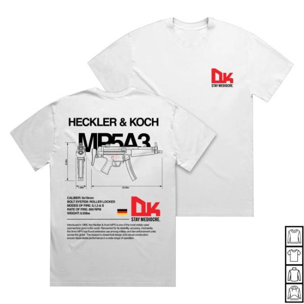 Dirty Kid Merch Store Mp5a3 Tee White